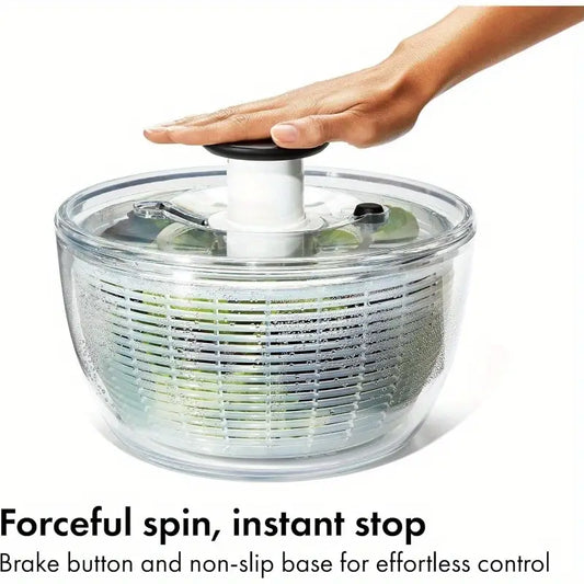 High-Efficiency Fast Spin Salad Spinner, Fruit Washer & Lettice Washer with One-Handed Lever System